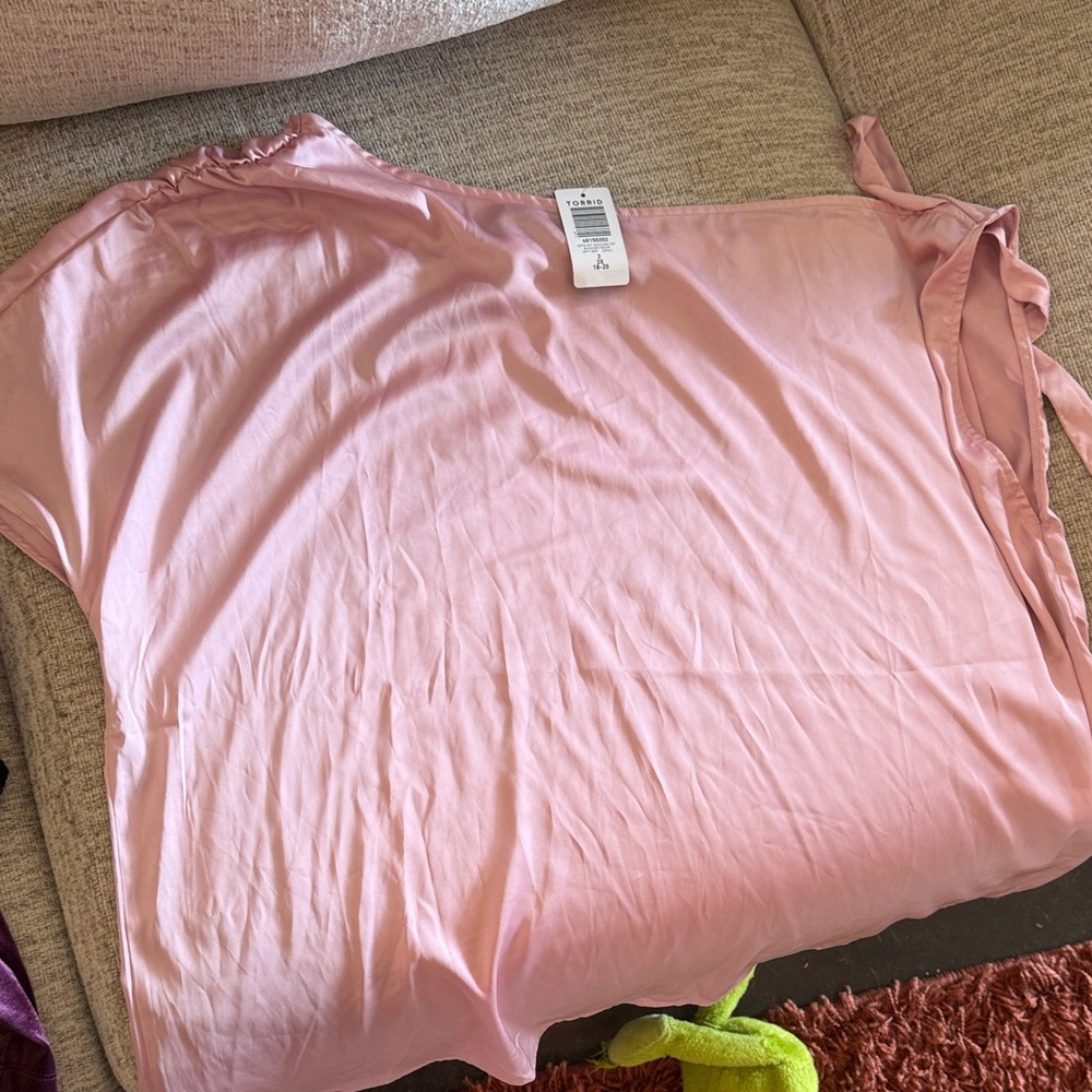 Torrid Blush Satin Off-Shoulder Top